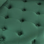 Sillón Decorativo Giratorio de Terciopelo Verde con Cojín Capitaneado
