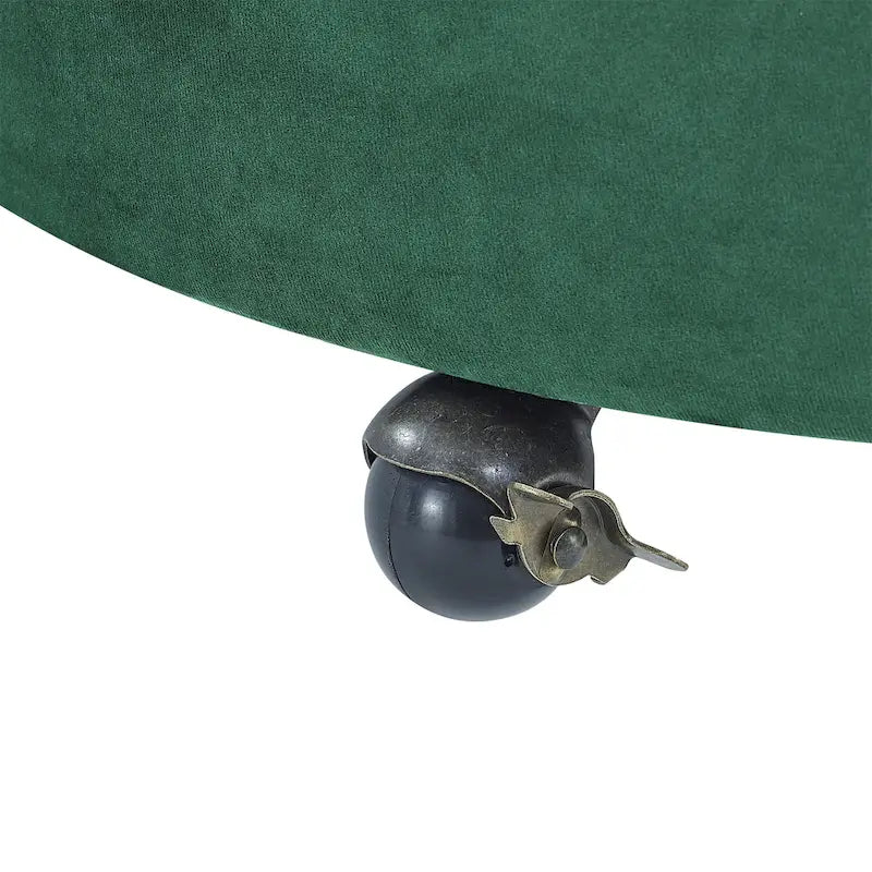 Sillón Decorativo Giratorio de Terciopelo Verde con Cojín Capitaneado