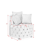 Sillón Decorativo Giratorio de Terciopelo Verde con Cojín Capitaneado