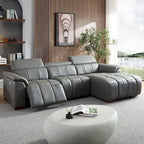 Sofá reclinable en forma de L con puerto de carga USB