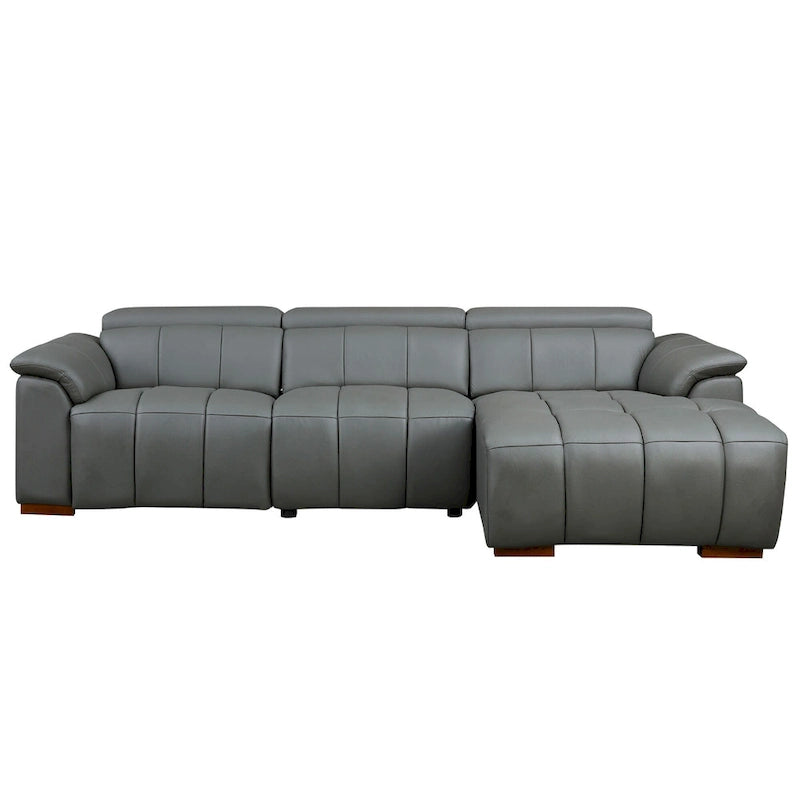 Sofá reclinable en forma de L con puerto de carga USB