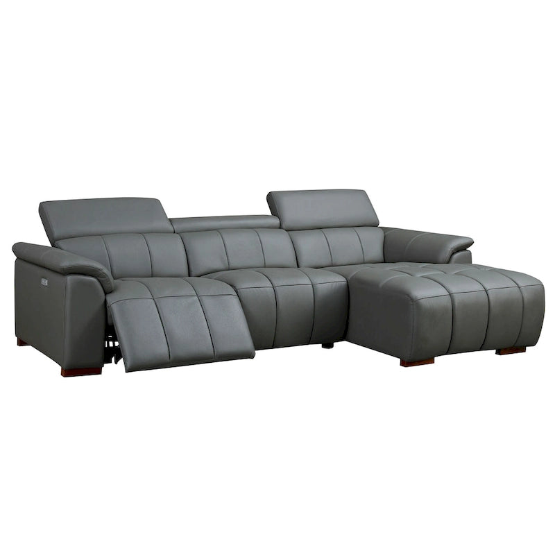 Sofá reclinable en forma de L con puerto de carga USB