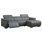 Sofá reclinable en forma de L con puerto de carga USB