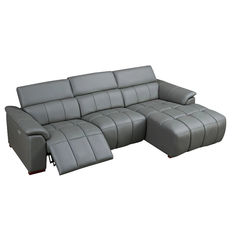 Sofá reclinable en forma de L con puerto de carga USB