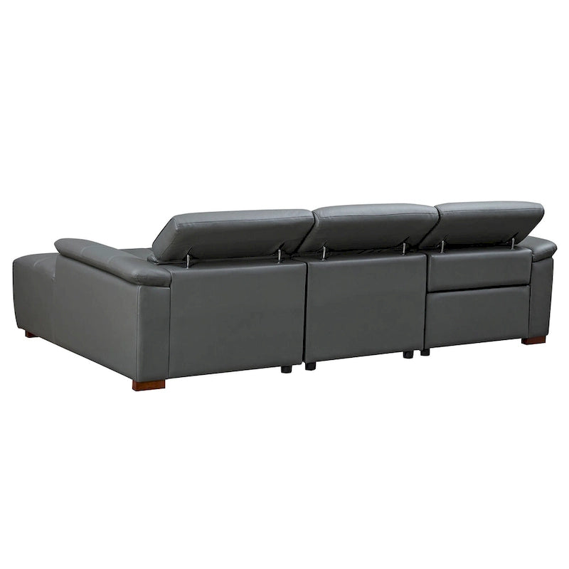 Sofá reclinable en forma de L con puerto de carga USB