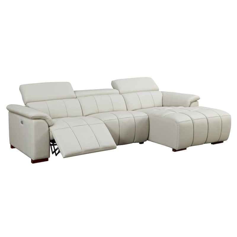Sofá reclinable en forma de L con puerto de carga USB