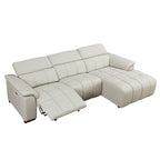 Sofá reclinable en forma de L con puerto de carga USB