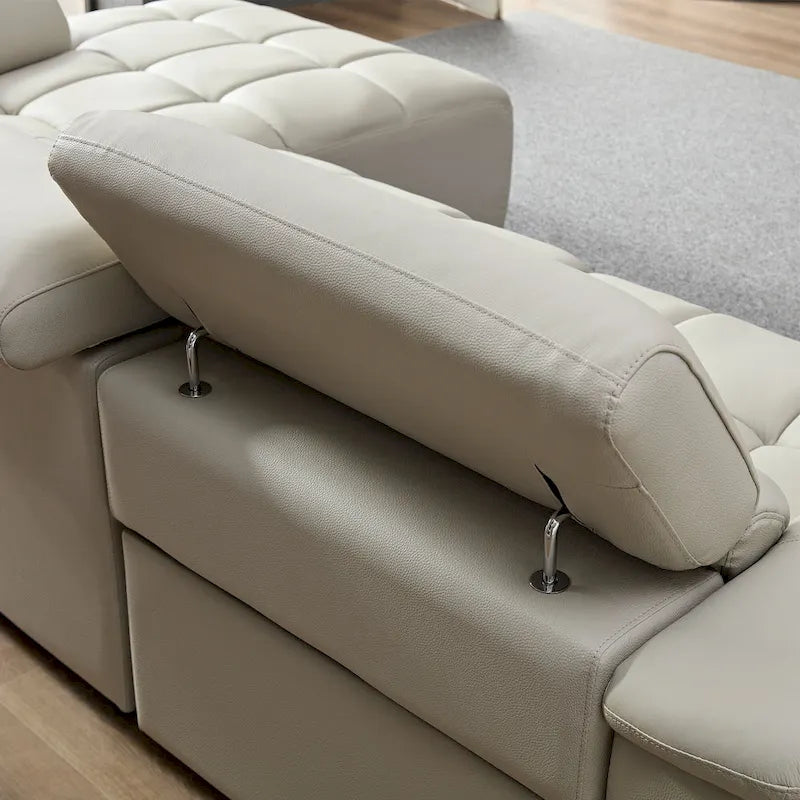 Sofá reclinable en forma de L con puerto de carga USB