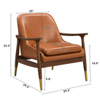 Sillón decorativo de polipiel marrón con patas cónicas