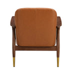 Sillón decorativo de polipiel marrón con patas cónicas