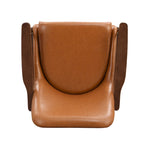 Sillón decorativo de polipiel marrón con patas cónicas