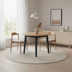 Gasy Dining Table, Extendable 26-42 Inch, Dark Blue, Wood, 2 Leaves