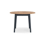 Mesa de comedor de hojas abatibles con 2 hojas, 26–42 pulgadas, azul oscuro y marrón
