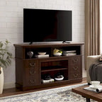 Mueble para TV con cajones, estantes abiertos y gestión de cables