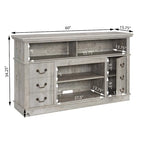 Mueble para TV con cajones, estantes abiertos y gestión de cables