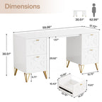 Escritorio para computadora con cajones para archivos, 150 cm