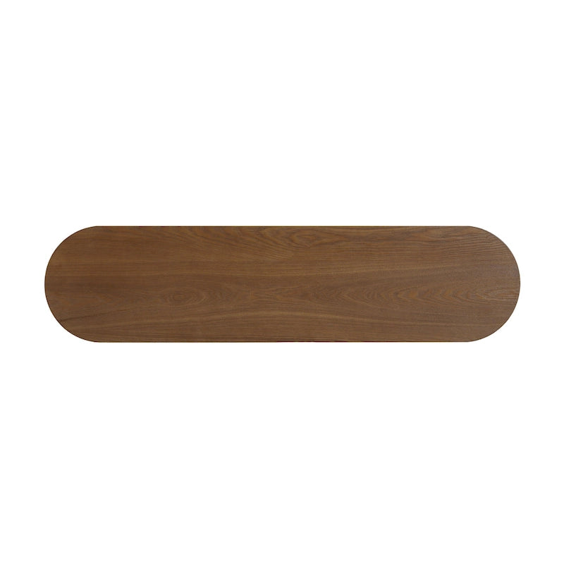 Mesa consola moderna para entrada con estante abierto y acabado de grano de madera