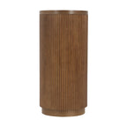 Mesa consola moderna para entrada con estante abierto y acabado de grano de madera