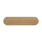 Mesa consola moderna para entrada con estante abierto y acabado de grano de madera