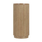 Mesa consola moderna para entrada con estante abierto y acabado de grano de madera
