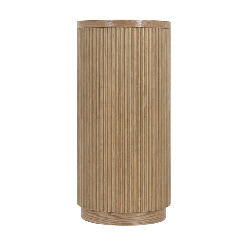 Mesa consola moderna para entrada con estante abierto y acabado de grano de madera