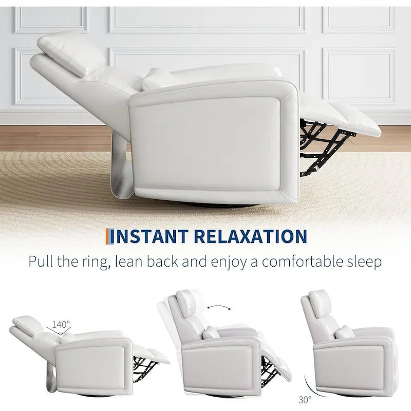 Sillón reclinable giratorio y mecedor 360 con respaldo ergonómico