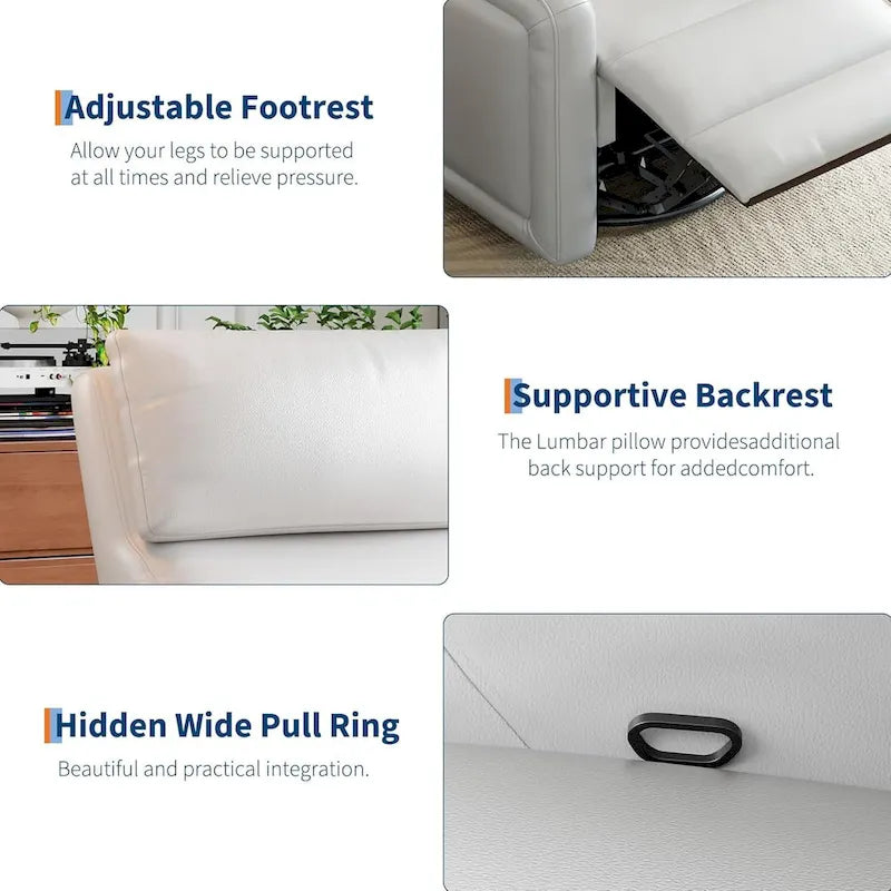 Sillón reclinable giratorio y mecedor 360 con respaldo ergonómico
