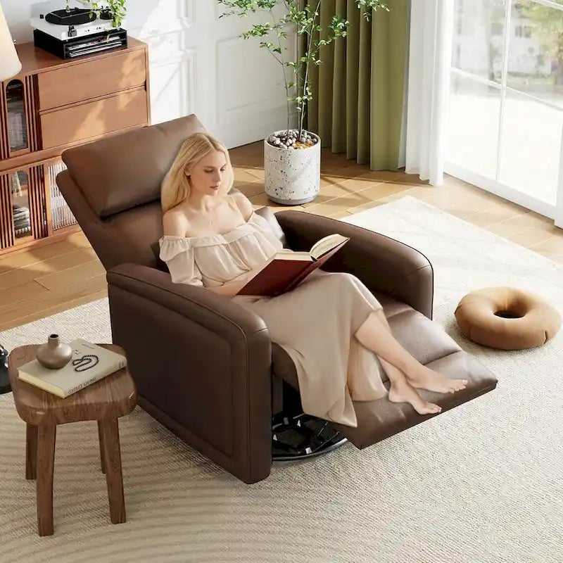 Sillón reclinable giratorio y mecedor 360 con respaldo ergonómico