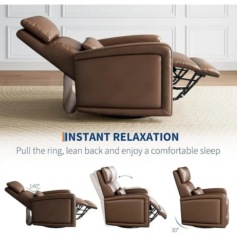 Sillón reclinable giratorio y mecedor 360 con respaldo ergonómico