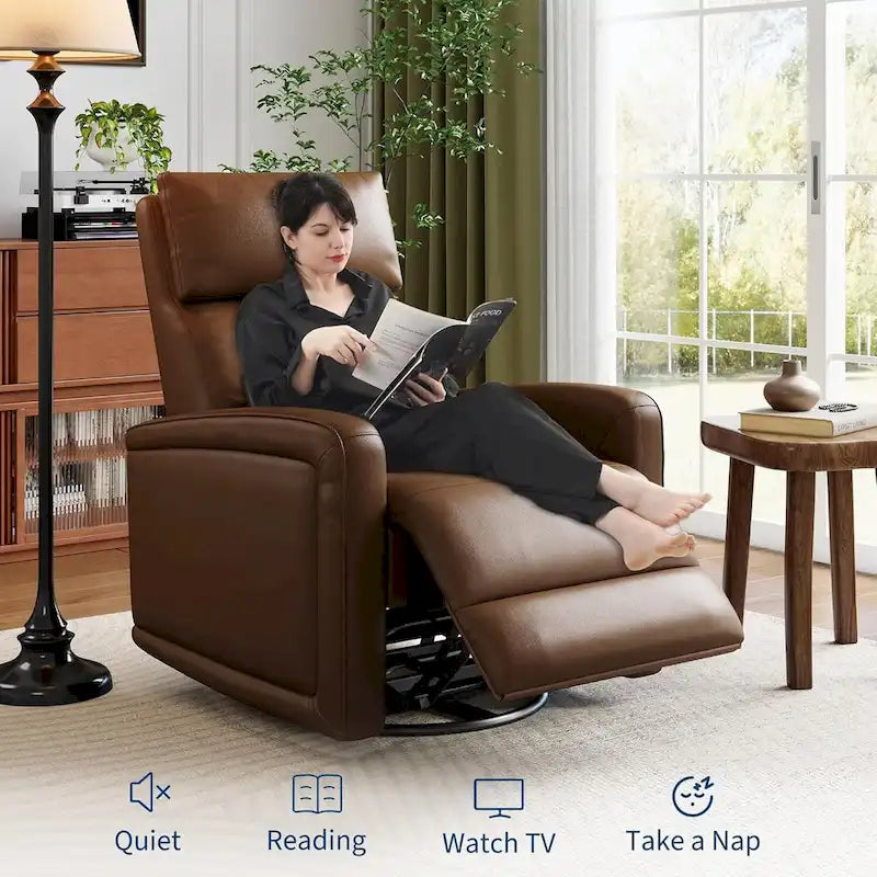 Sillón reclinable giratorio y mecedor 360 con respaldo ergonómico