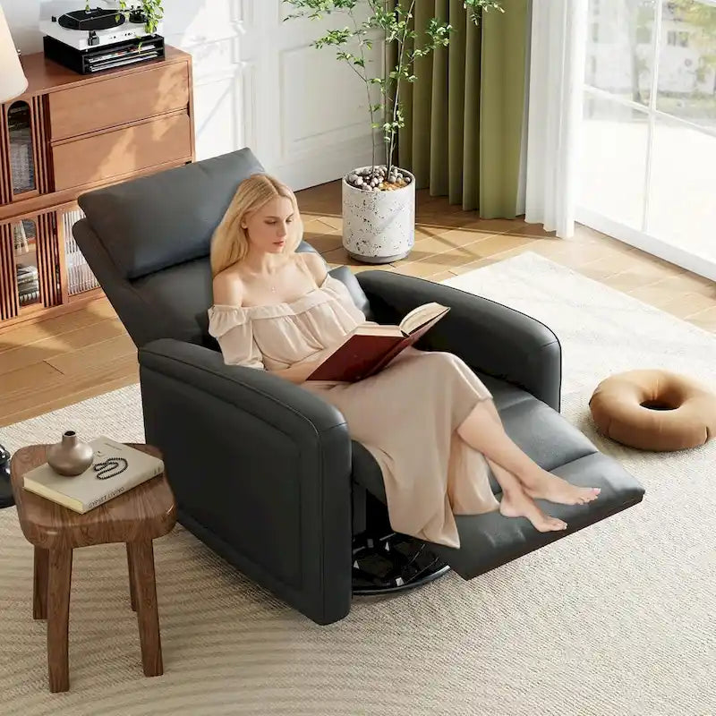 Sillón reclinable giratorio y mecedor 360 con respaldo ergonómico