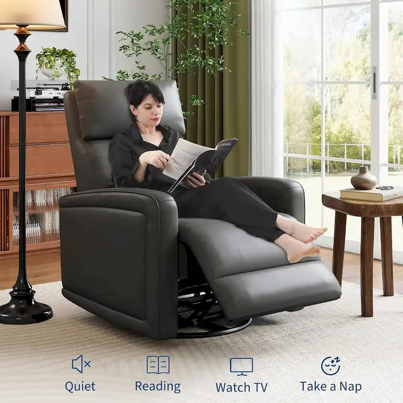 Sillón reclinable giratorio y mecedor 360 con respaldo ergonómico