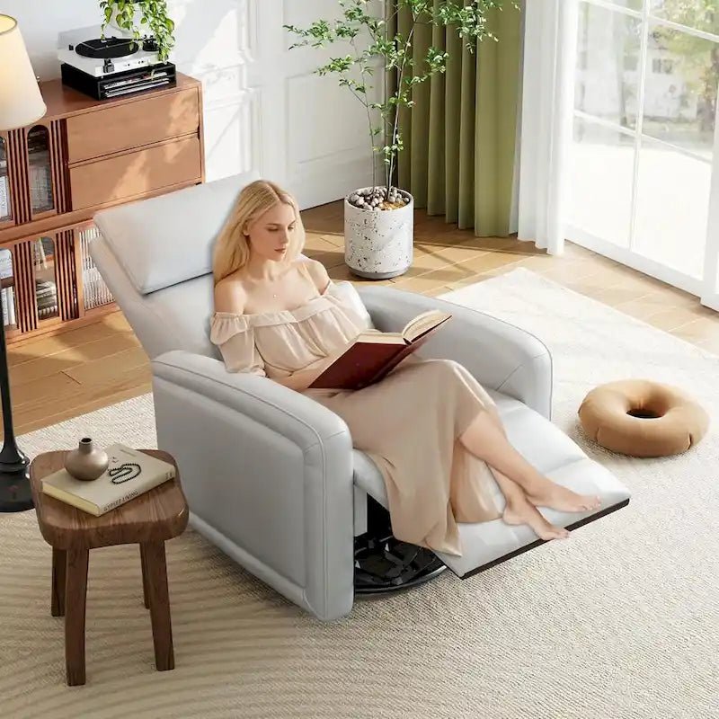Sillón reclinable giratorio y mecedor 360 con respaldo ergonómico