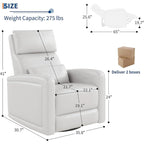 Sillón reclinable giratorio y mecedor 360 con respaldo ergonómico