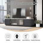 Mueble de TV de 62.9" con 4 cajones y armario grande para televisores de hasta 70"