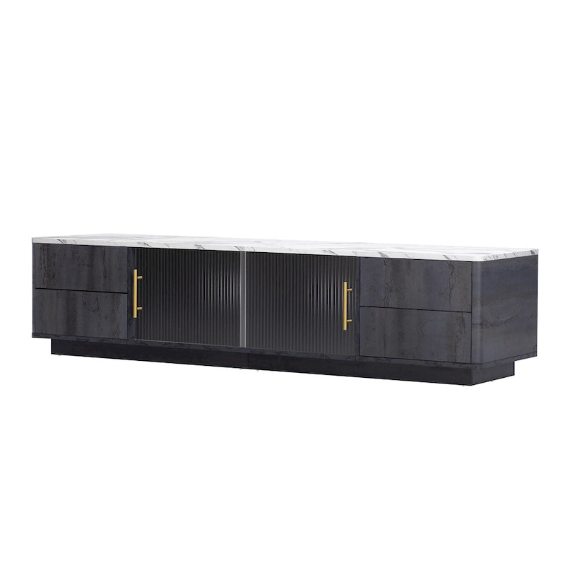 Mueble de TV de 62.9" con 4 cajones y armario grande para televisores de hasta 70"