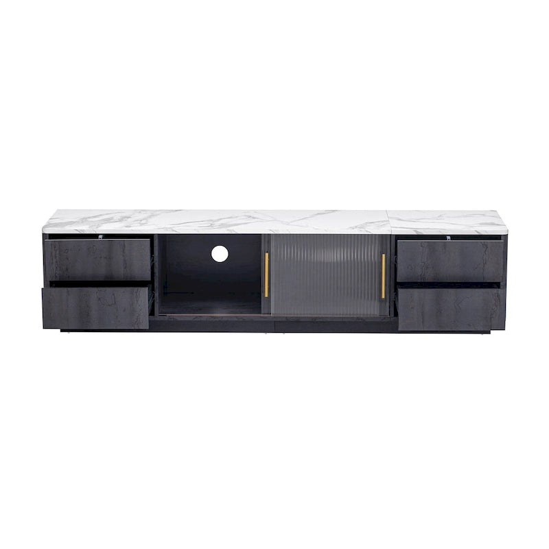 Mueble de TV de 62.9" con 4 cajones y armario grande para televisores de hasta 70"