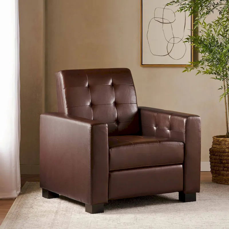 Sillón reclinable tapizado Craigue con sistema de empuje