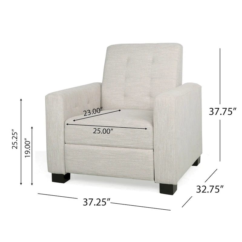 Sillón reclinable tapizado Craigue con sistema de empuje