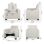 Sillón reclinable tapizado Craigue con sistema de empuje