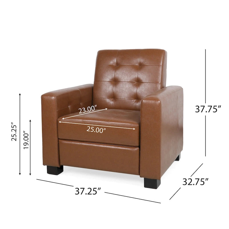 Sillón reclinable tapizado Craigue con sistema de empuje