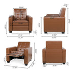 Sillón reclinable tapizado Craigue con sistema de empuje