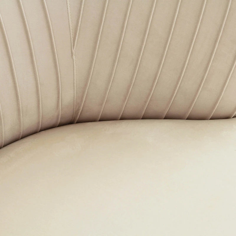 Diván tapizado en terciopelo plisado