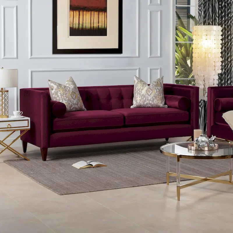 Sofá Tufted Tuxedo de 84" con Cojines Extraíbles