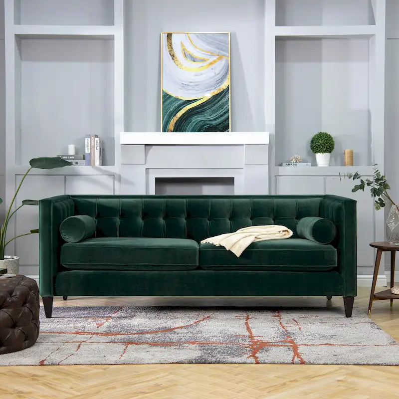 Sofá Tufted Tuxedo de 84" con Cojines Extraíbles