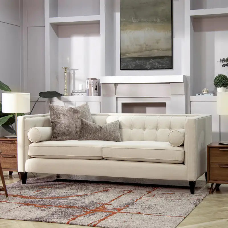 Sofá Tufted Tuxedo de 84" con Cojines Extraíbles