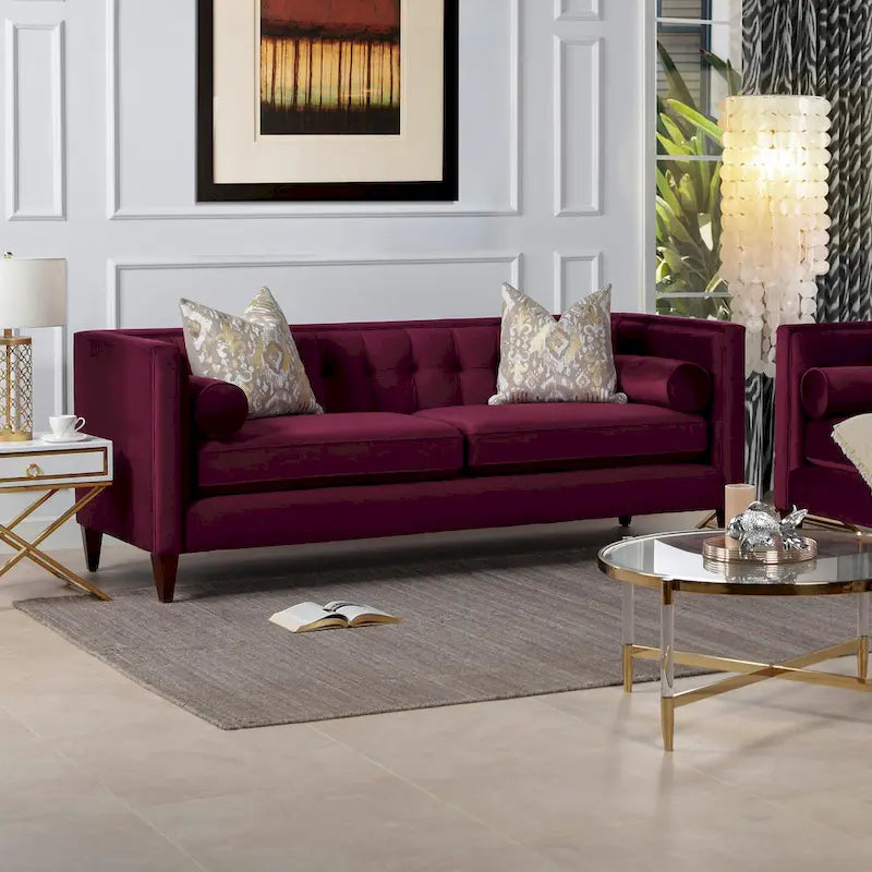 Sofá Tufted Tuxedo de 84" con Cojines Extraíbles