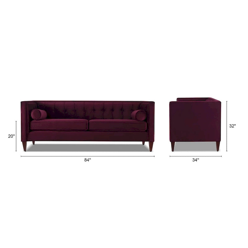 Sofá Tufted Tuxedo de 84" con Cojines Extraíbles