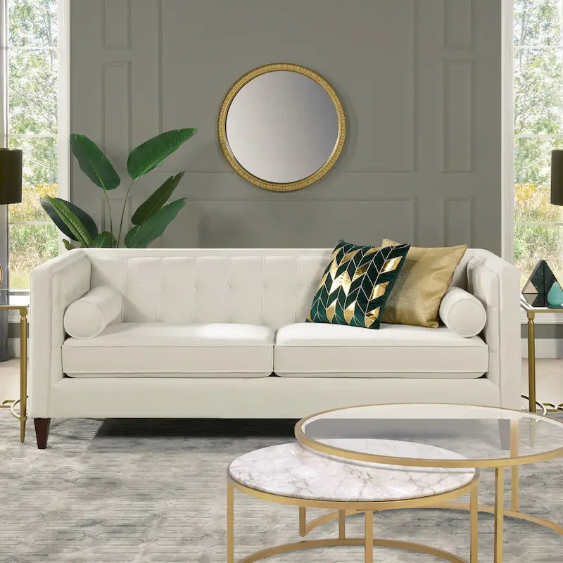 Sofá Tufted Tuxedo de 84" con Cojines Extraíbles