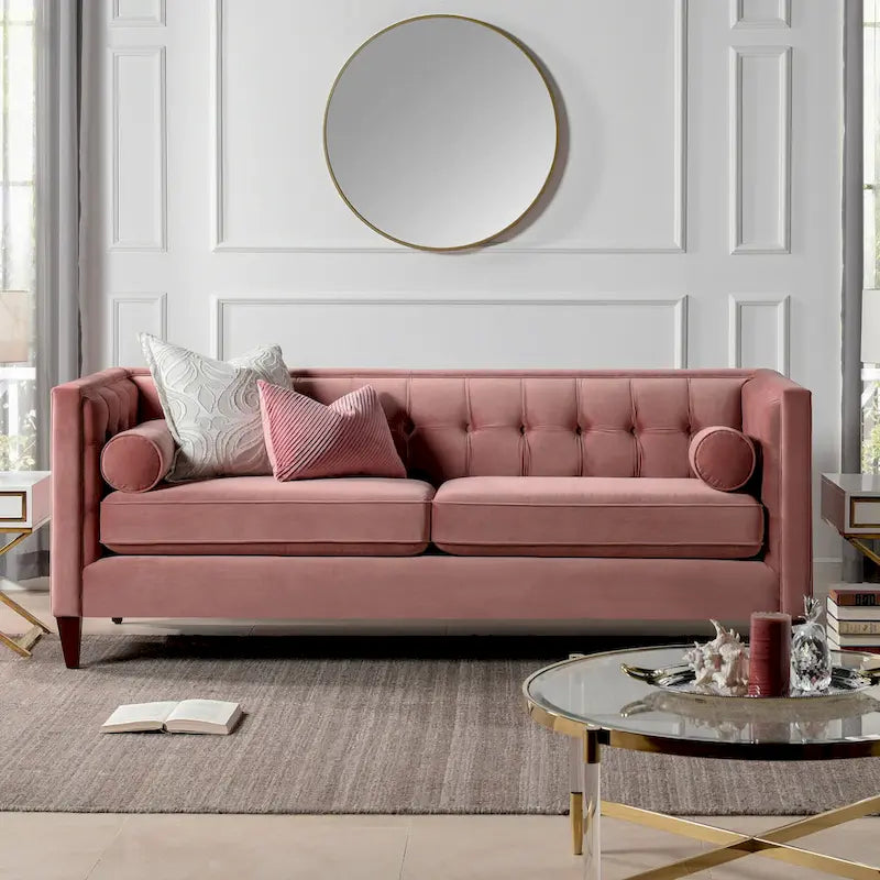 Sofá Tufted Tuxedo de 84" con Cojines Extraíbles